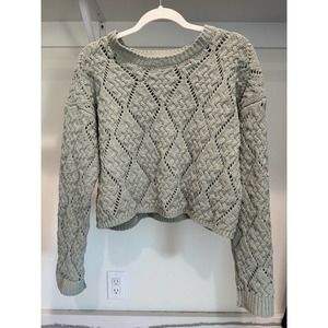 Sincerely Jules Knit Sweater‎ Green Cropped Size Small